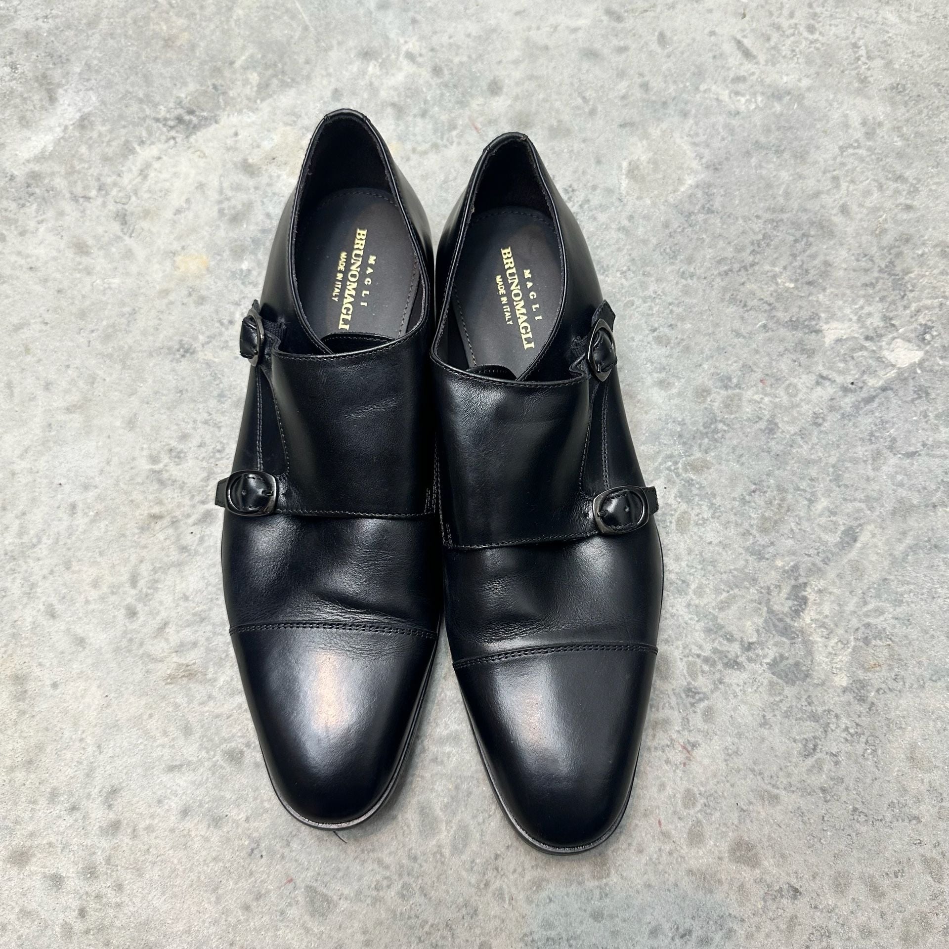Bruno Magli Black Leather Double Monk Dress Shoes - Size 9 3