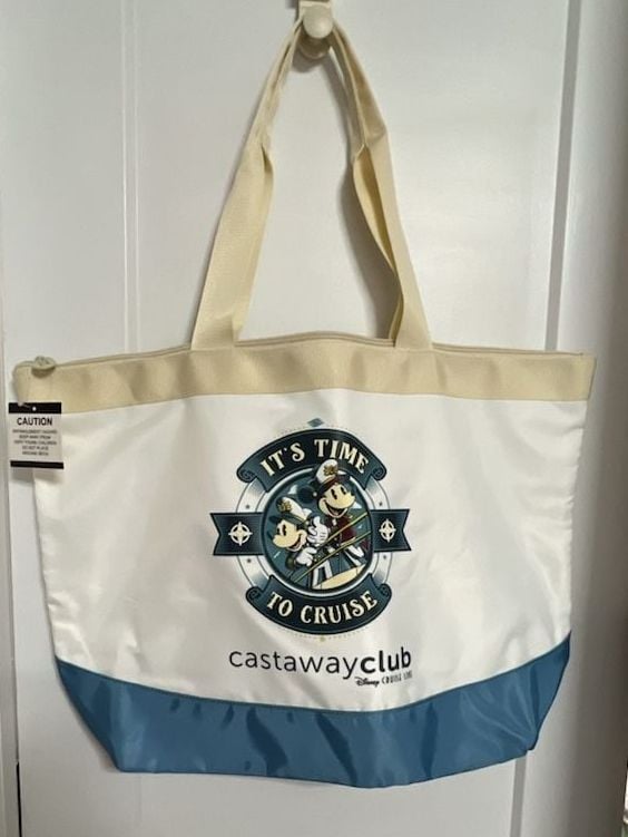 NEW Disney Cruise Line Castaway Club It's Time To Cruise Zippered Tote Bag 1