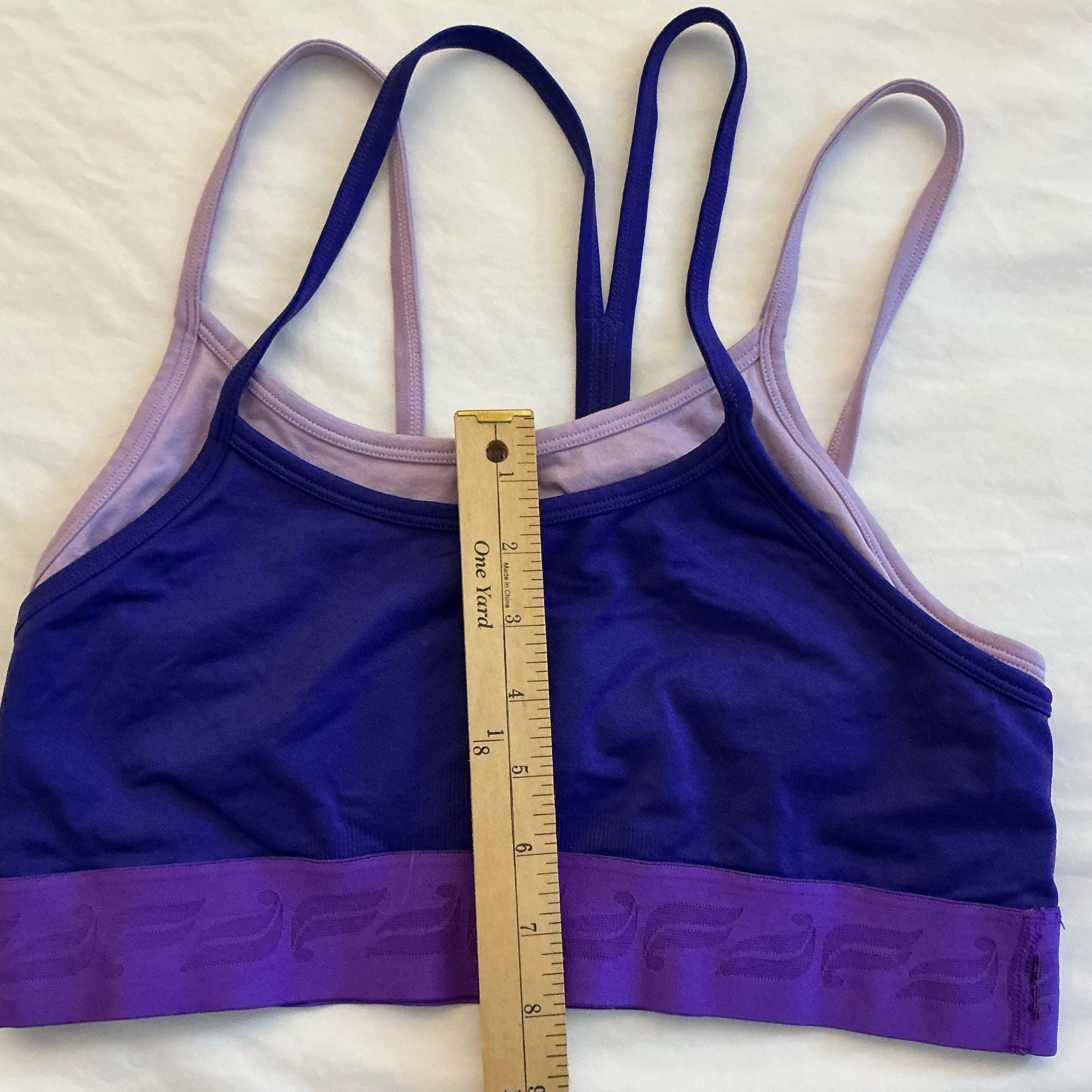 Fabletics Poppy Seamless Sports Bra Purple Strappy Crossback Size Small  10
