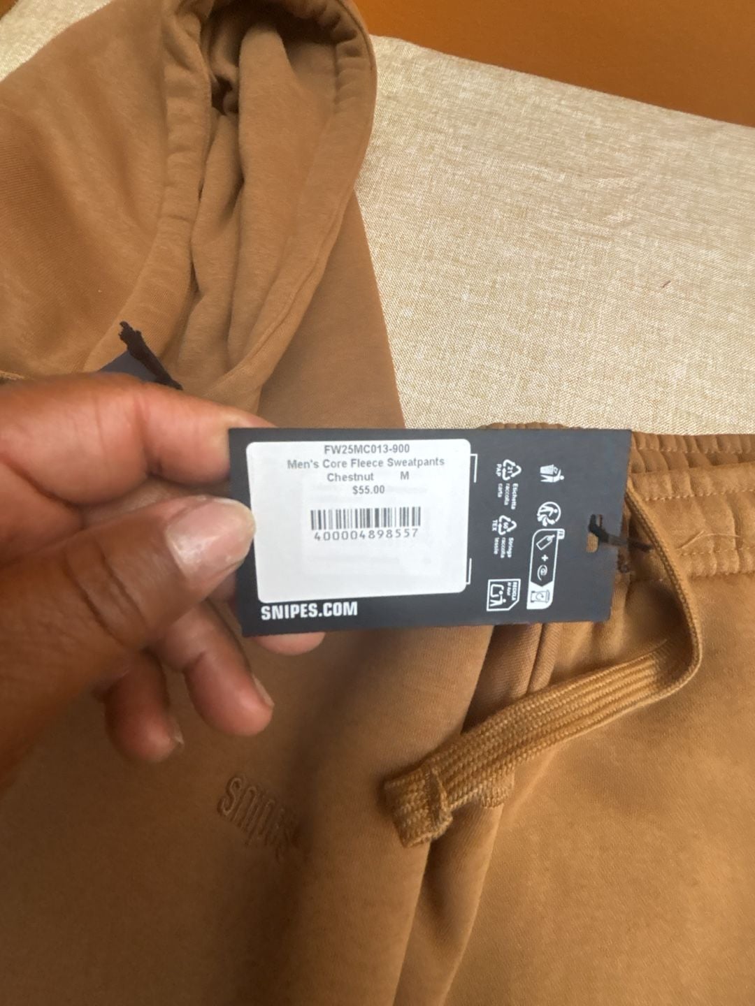 Snipes Men's Core Fleece Hoodie and Sweatpants Chestnut Size M 3