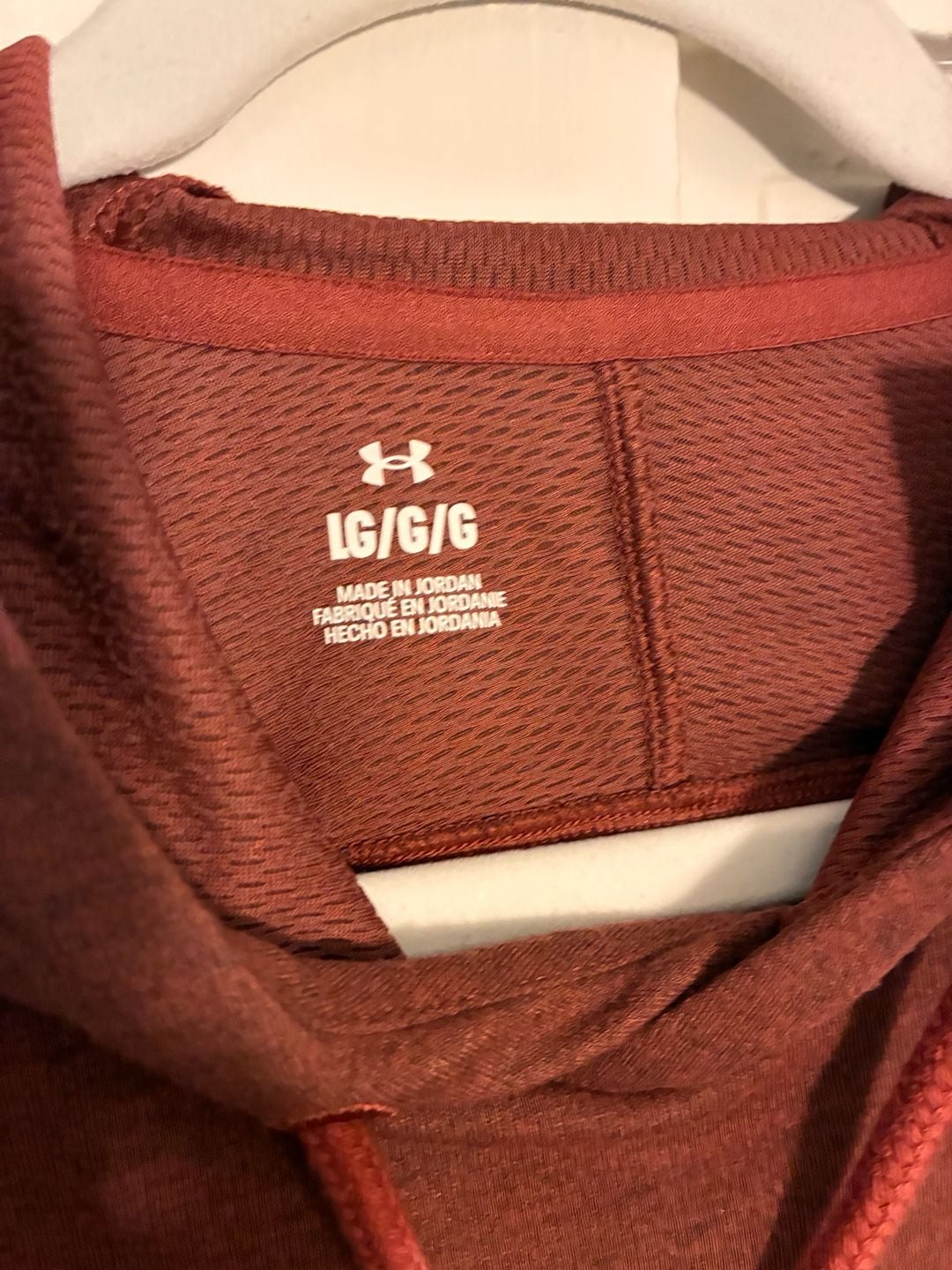 Under Armour CGI Hoodie Size L Rust Red Long Sleeve Pullover 4