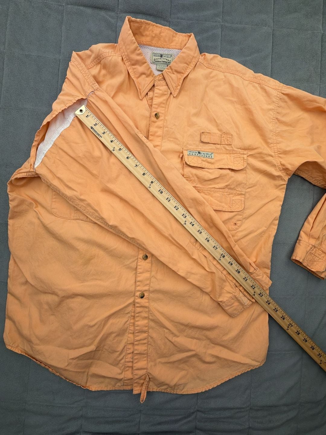 Hook & Tackle Long Sleeve Fishing Shirt Size L Montauk NY Long Island 9