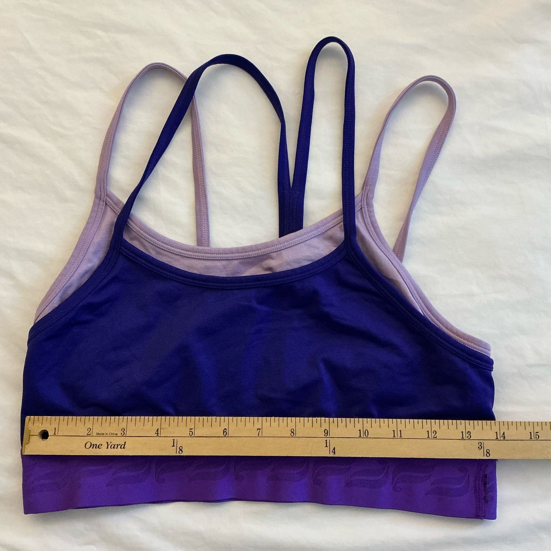 Fabletics Poppy Seamless Sports Bra Purple Strappy Crossback Size Small  9