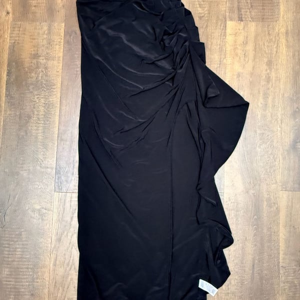 Club L London Ruched Ruffle Maxi Skirt Size US 12 Black