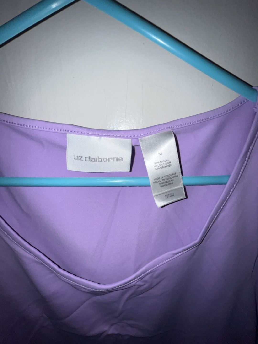 Liz Claiborne Tank Top Size M Lavender Nylon Spandex 3