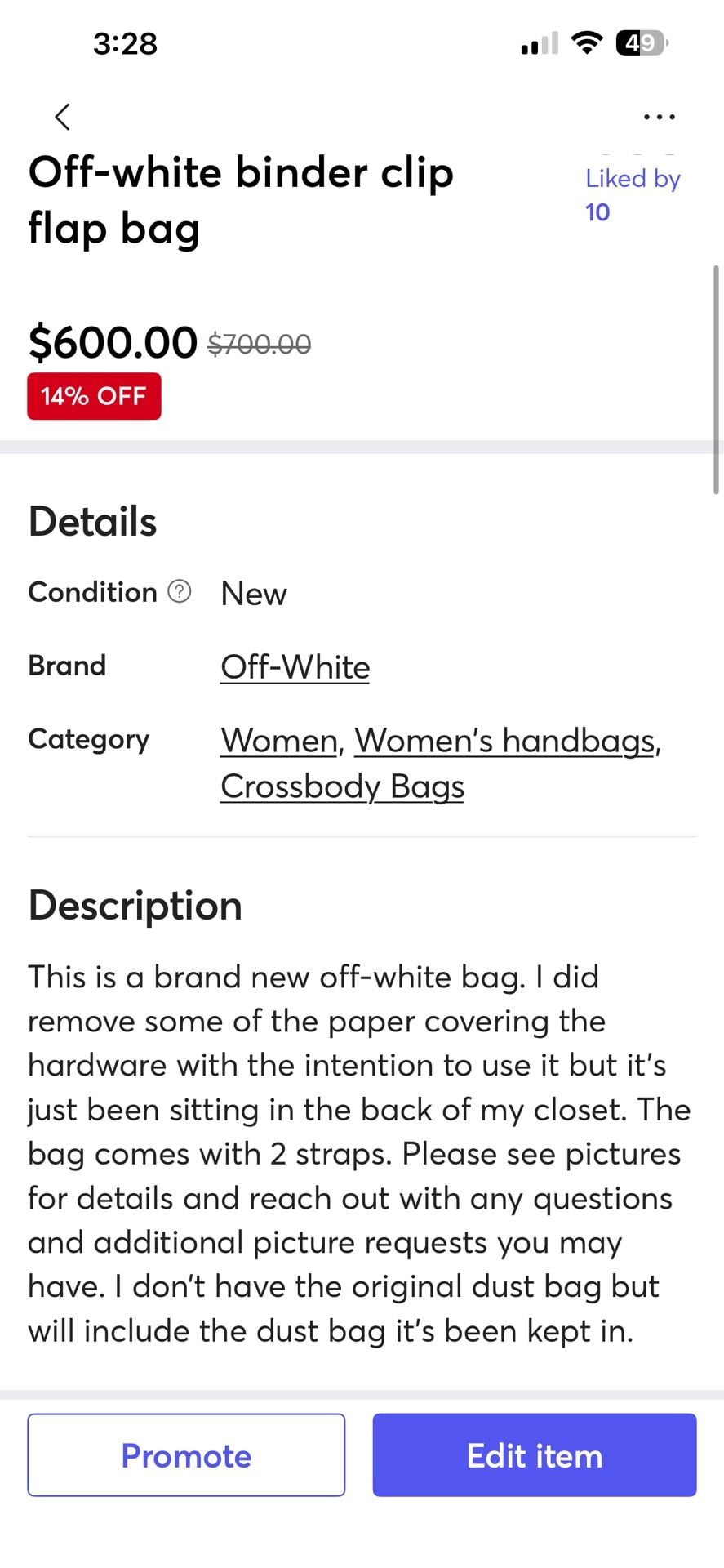 Off-White Binder Clip Flap Bag 10