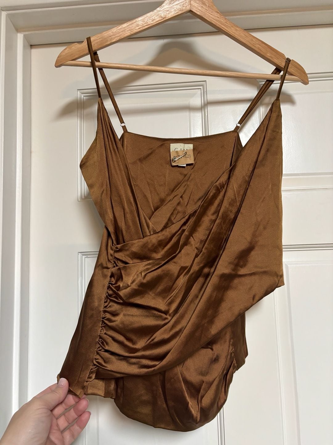 Cami NYC Bronze Ruched Satin Cami Top 2