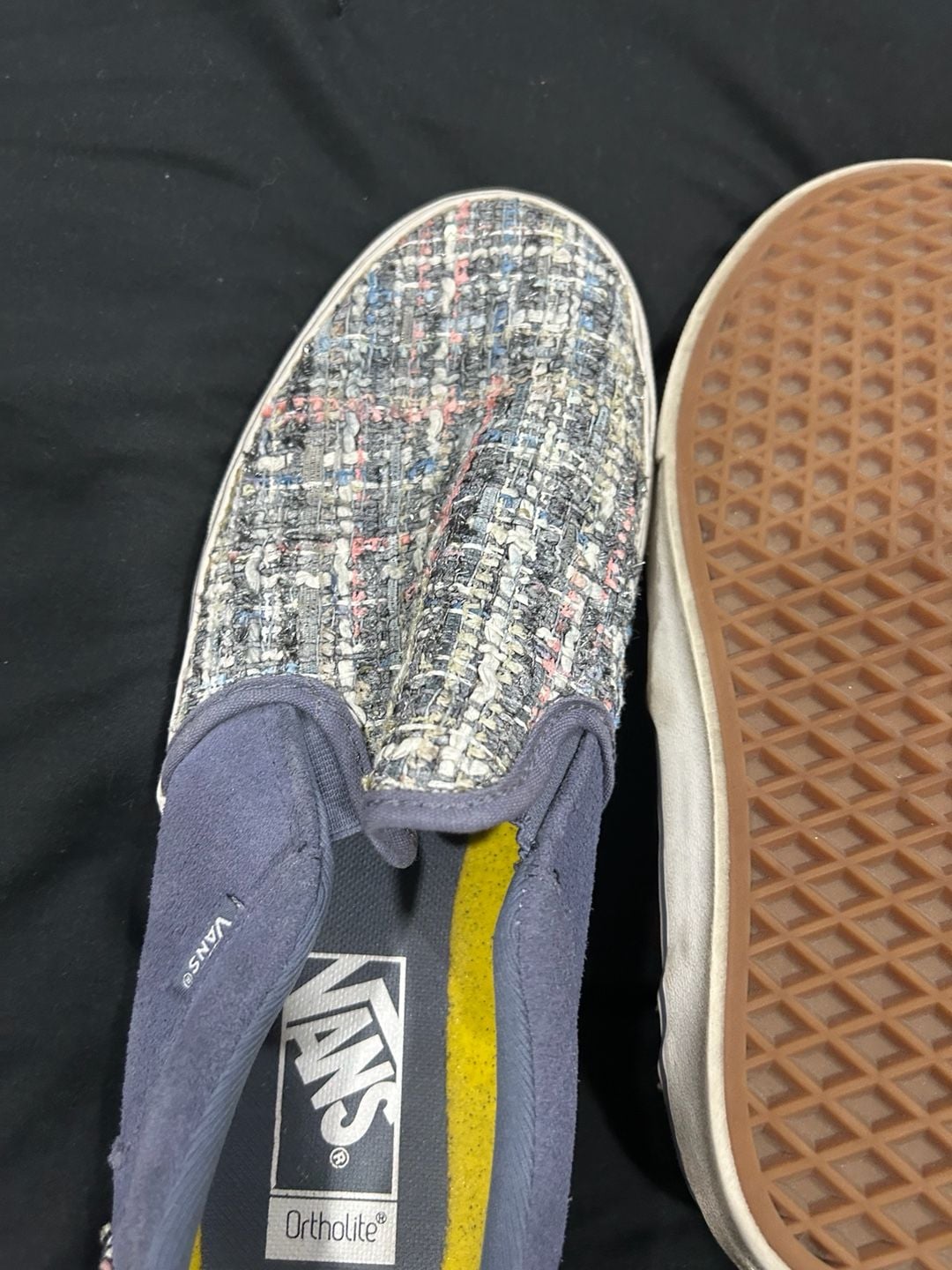 Vans LX Classic Slip-On 98 Cardigan Tweed Slip-On Sneakers womens 2