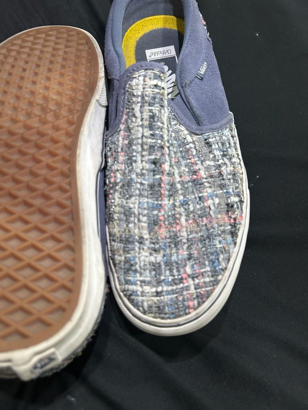 Vans LX Classic Slip-On 98 Cardigan Tweed Slip-On Sneakers womens 3