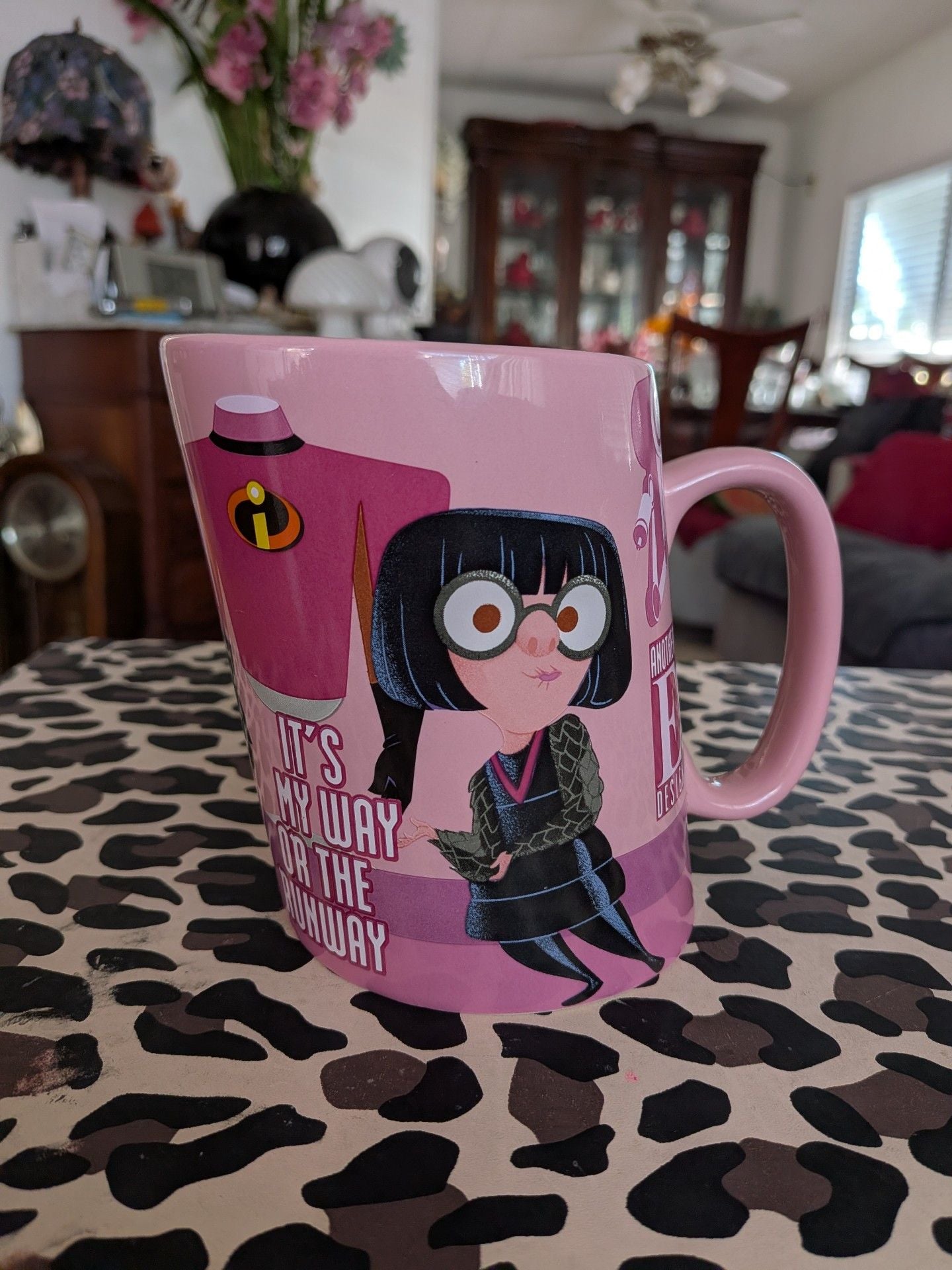 Disney Pixar The Incredibles Edna Mode Coffee Mug Pink 1