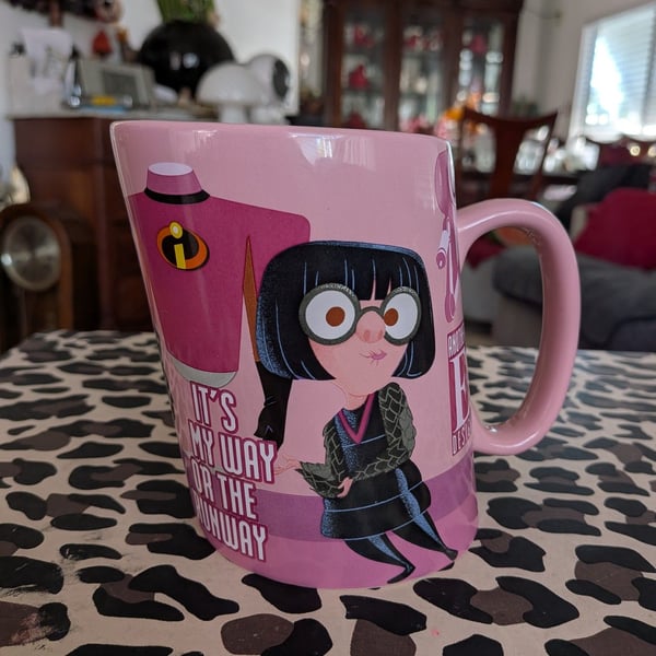 Disney Pixar The Incredibles Edna Mode Coffee Mug Pink