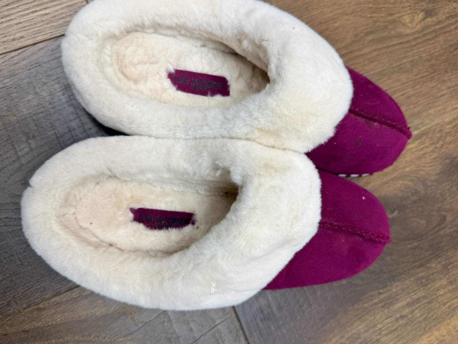 Ilse Jacobsen Slippers Size 41W Purple Suede Faux Fur 3