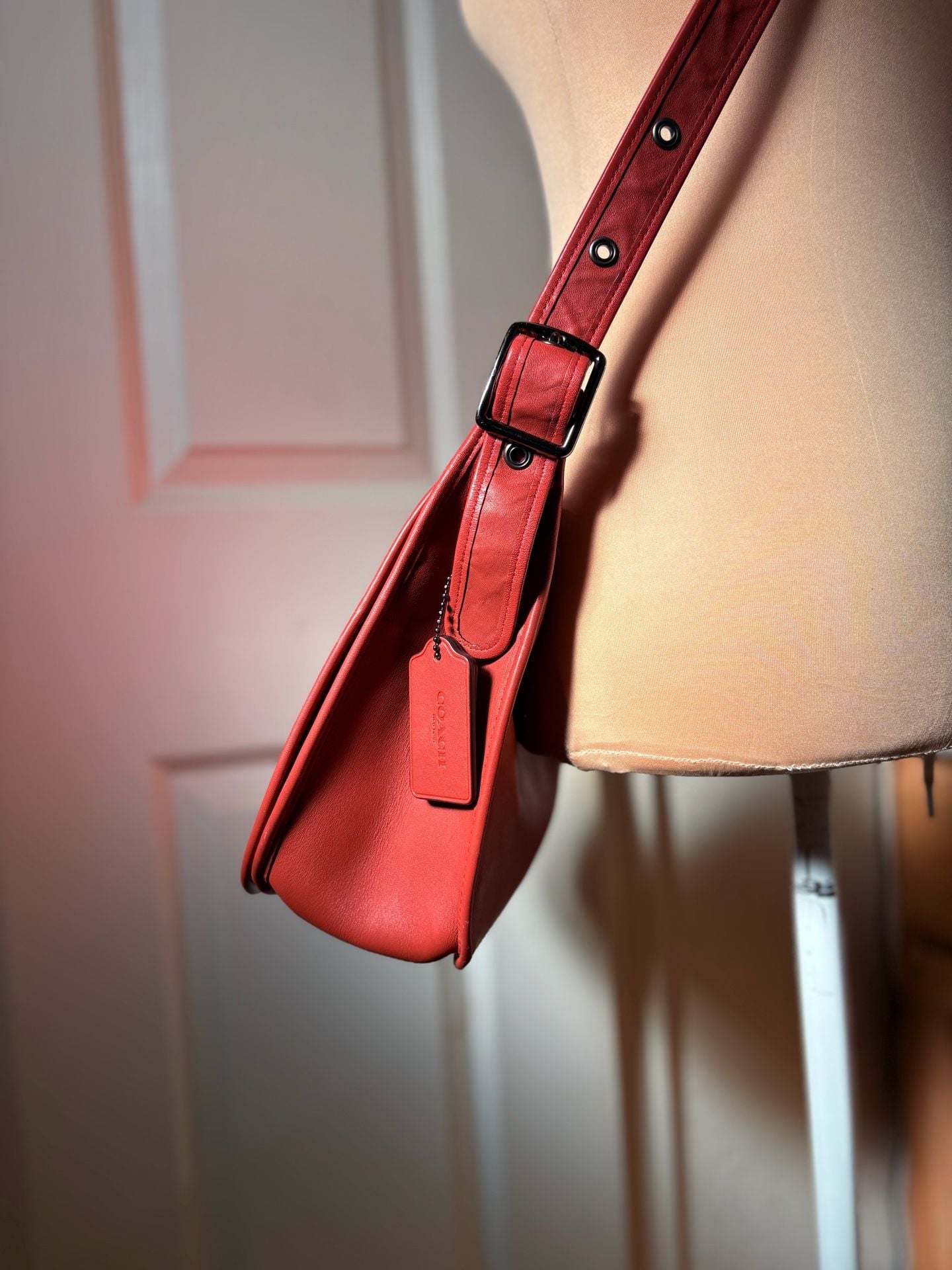 Coach 75TH ANNIVERSARY Limited Edition Women's Leather Shoulder Saddle Bag in Tomato Red 7