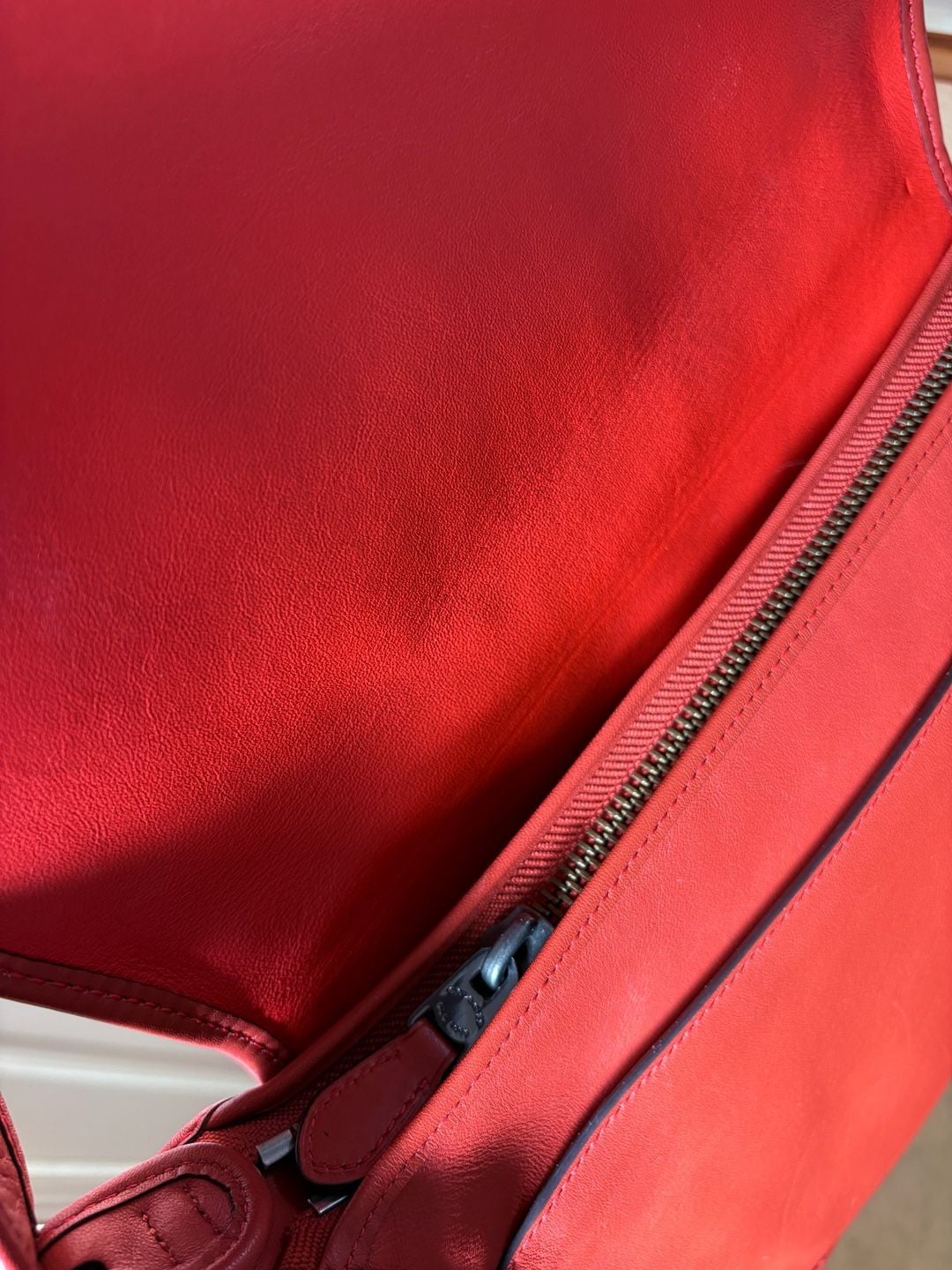 Coach 75TH ANNIVERSARY Limited Edition Women's Leather Shoulder Saddle Bag in Tomato Red 11