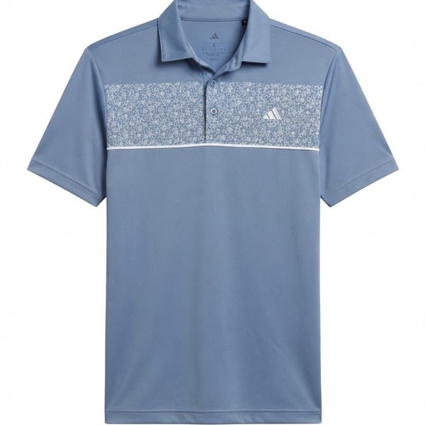 Adidas Men's Golf Polo Shirt Size S Blue Fusion Chest Print