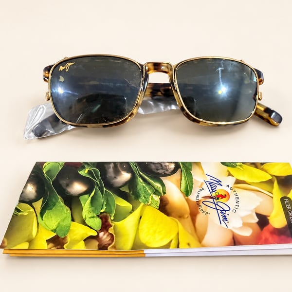 Maui Jim MJ753-10L Tortoise Eyeglasses + Polarized Sun Clip 50-19-145 Japan
