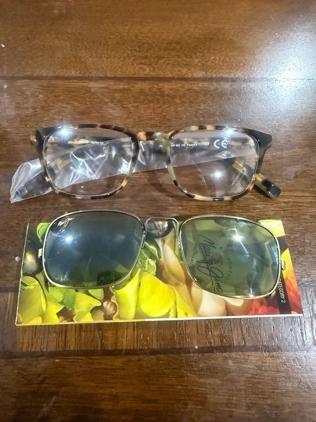 Maui Jim MJ753-10L Tortoise Eyeglasses + Polarized Sun Clip 50-19-145 Japan 4