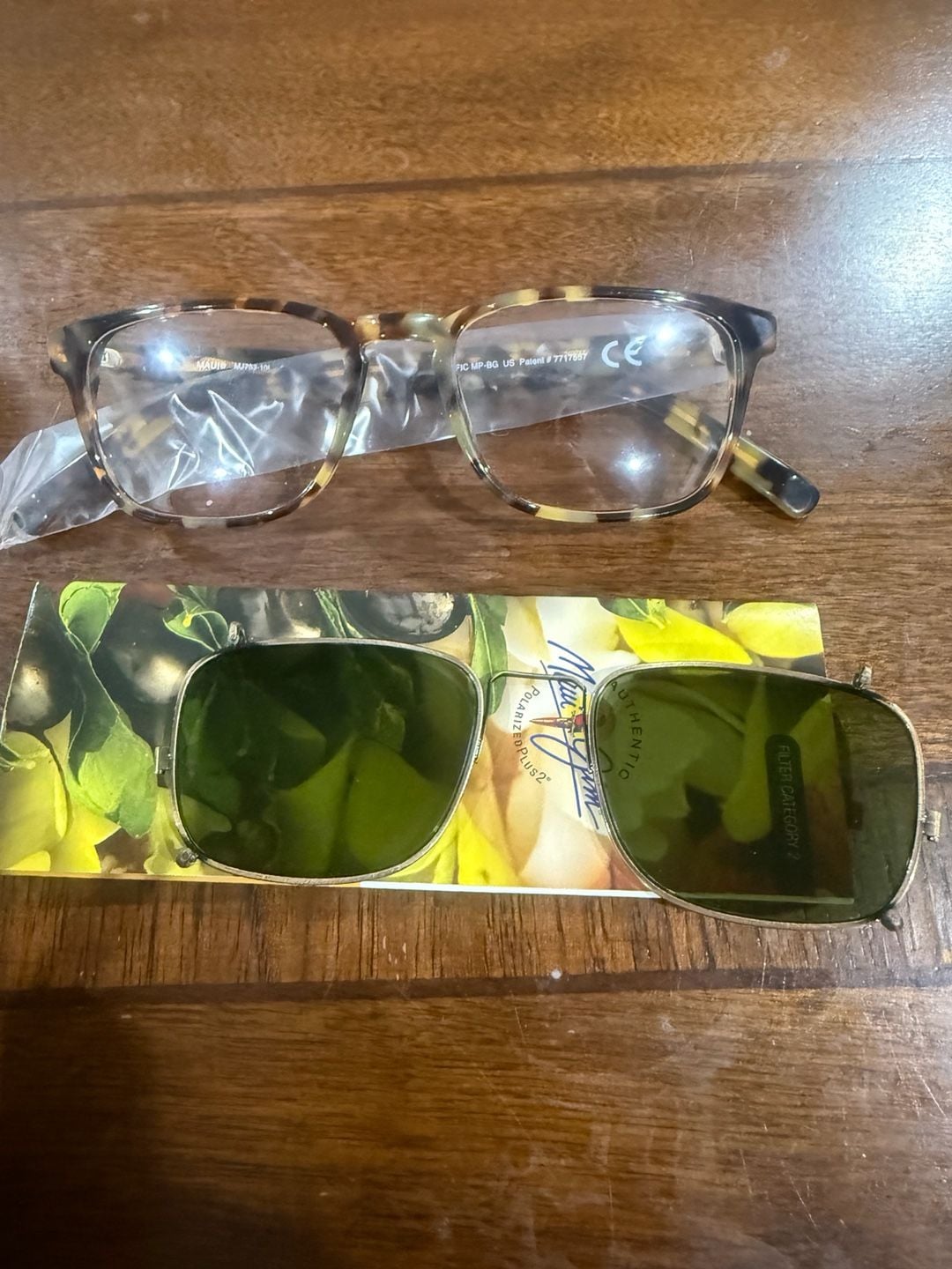 Maui Jim MJ753-10L Tortoise Eyeglasses + Polarized Sun Clip 50-19-145 Japan 5
