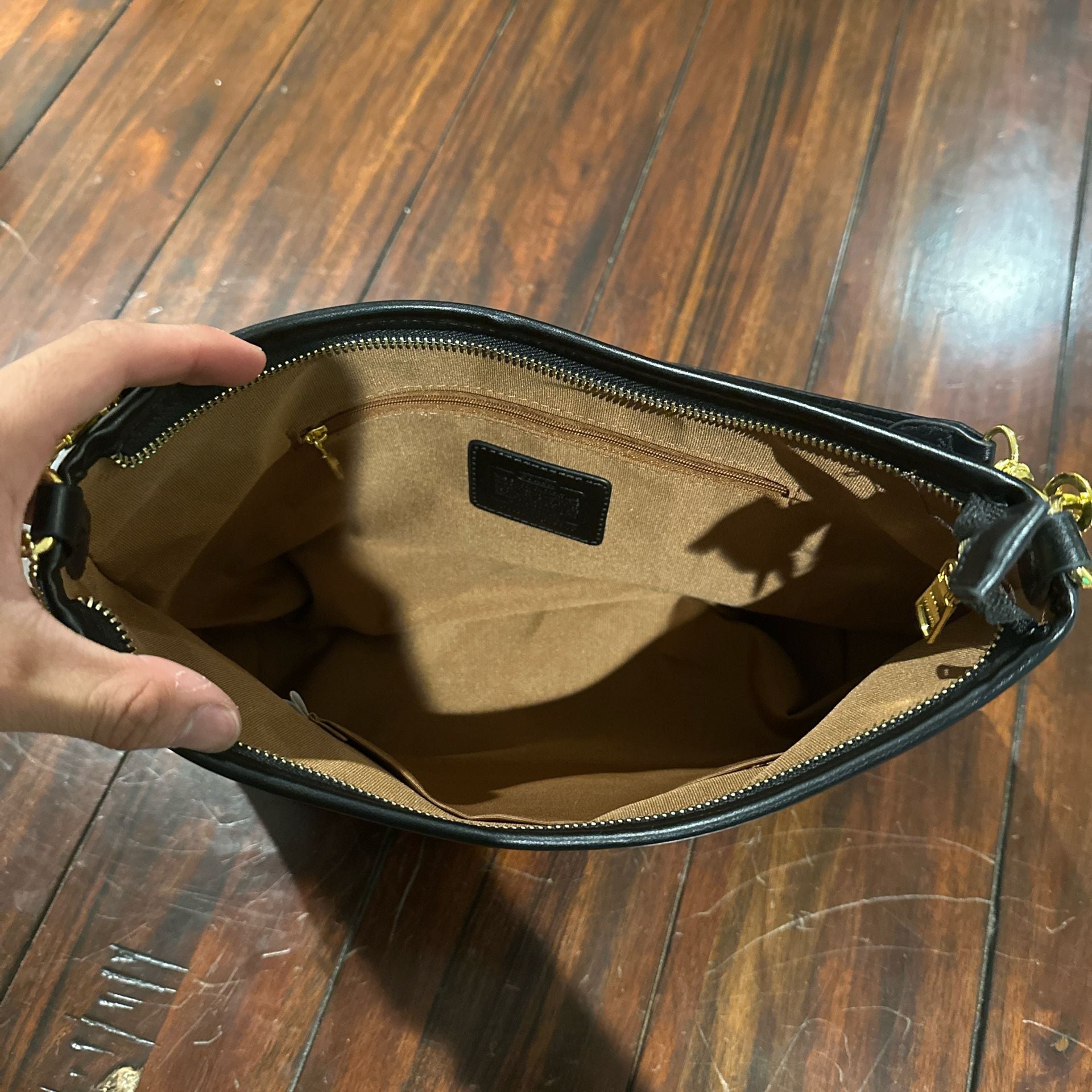 Inspired Coach Laurel Shoulder Bag in Signature Canvas Black 5