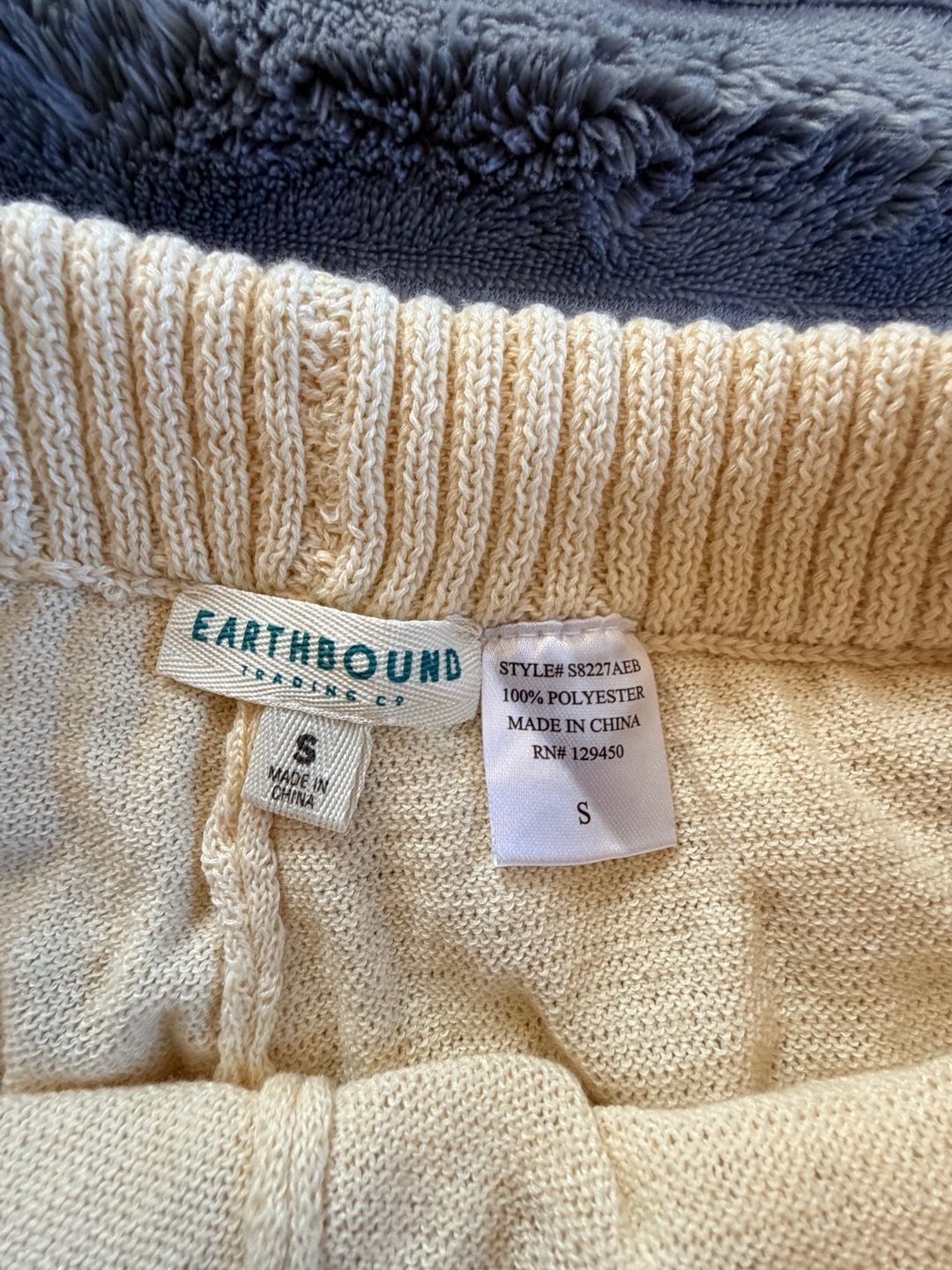 Earthbound Trading Co Open Knit Wide Leg Pants Size S Cream Boho Resort 4