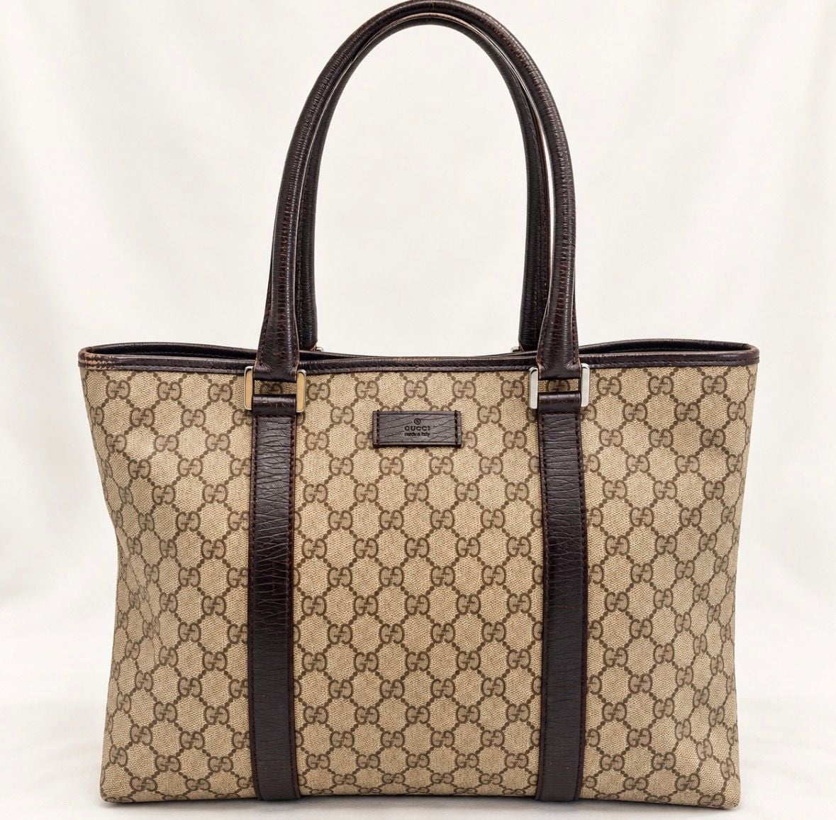 Gucci GG Supreme Joy Tote Large Beige Brown Monogram Shoulder Bag 114288 2