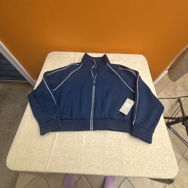 Avia Double Knit Jacket Size XL Blue Cove Full Zip Track Jacket