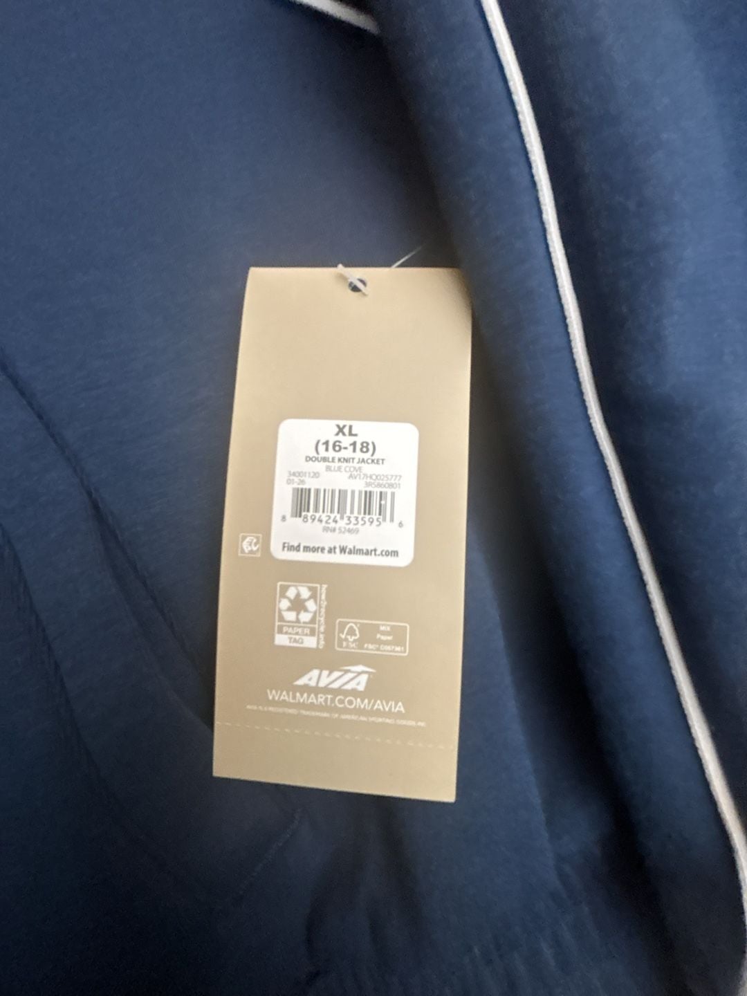 Avia Double Knit Jacket Size XL Blue Cove Full Zip Track Jacket 3