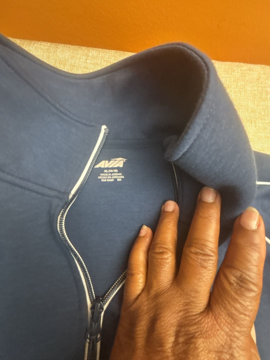 Avia Double Knit Jacket Size XL Blue Cove Full Zip Track Jacket 4