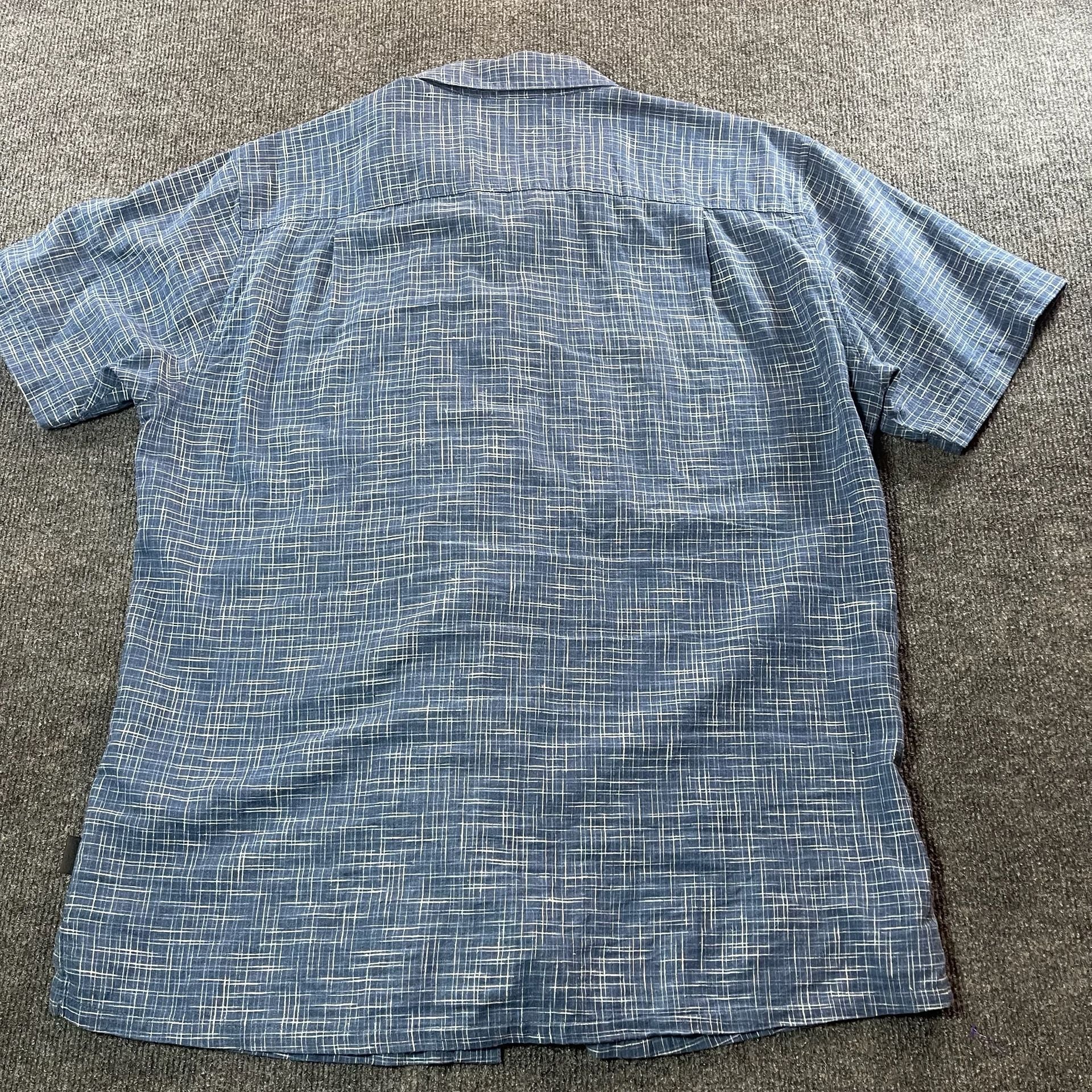 Patagonia Back Step Shirt Size L Blue Plaid Short Sleeve Button Down 5