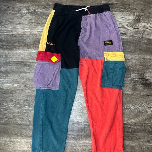 Aelfric Eden Patchwork Color Block Corduroy Cargo Pants Size L