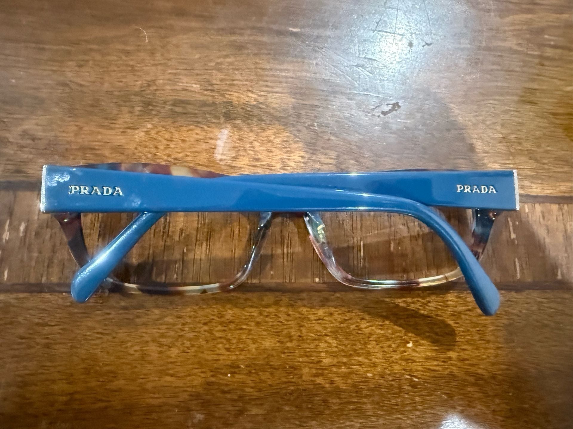 Prada VPR 18O Tortoise Blue Rectangular Eyeglass Frames 52-18-135 Italy 3