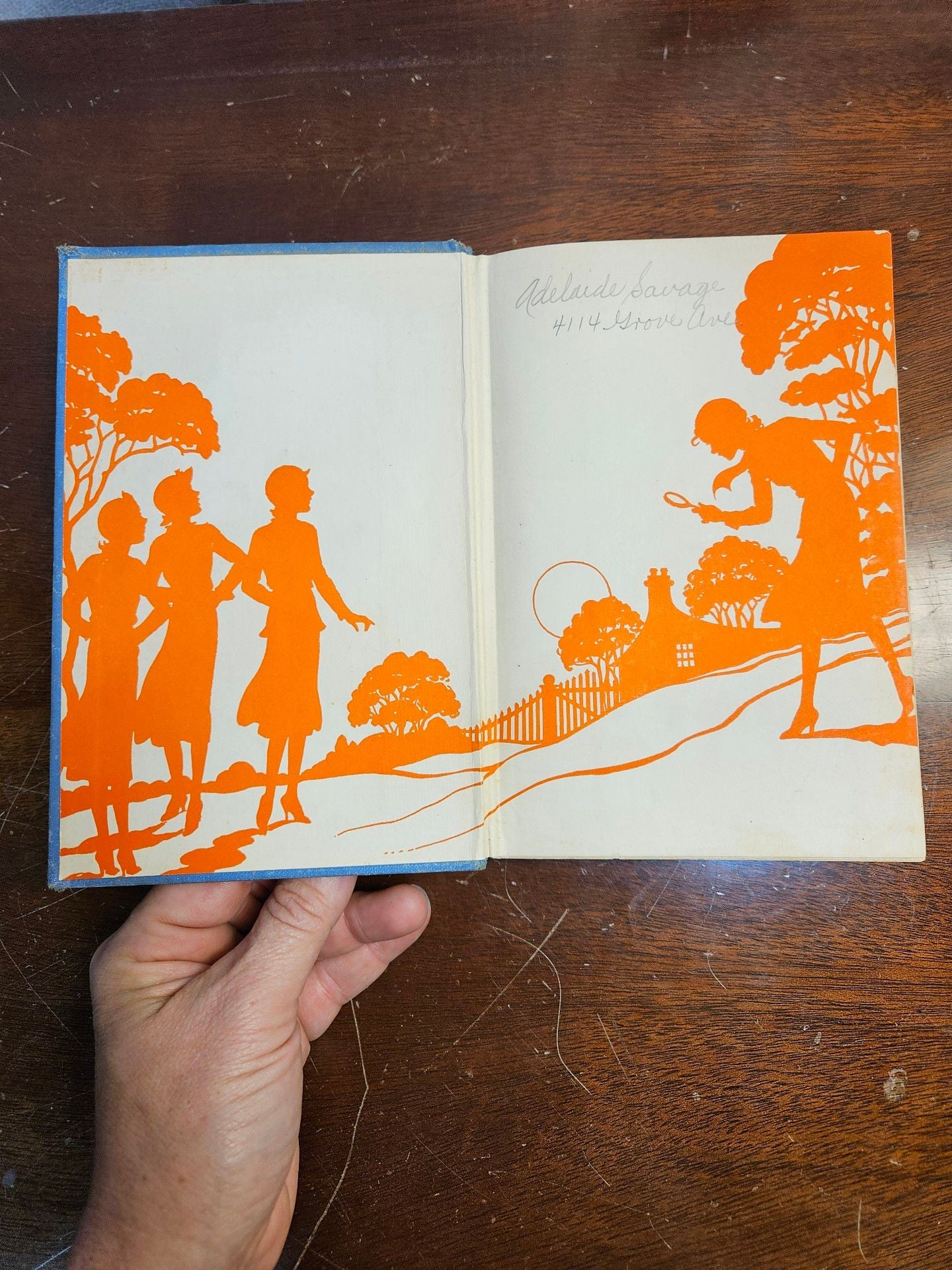 Nancy Drew Password to Larkspur Lane 1933 Early Printing Blue Orange Silhouette hardcover 5