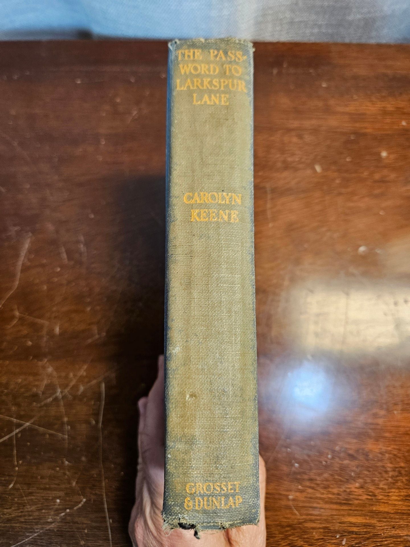 Nancy Drew Password to Larkspur Lane 1933 Early Printing Blue Orange Silhouette hardcover 9