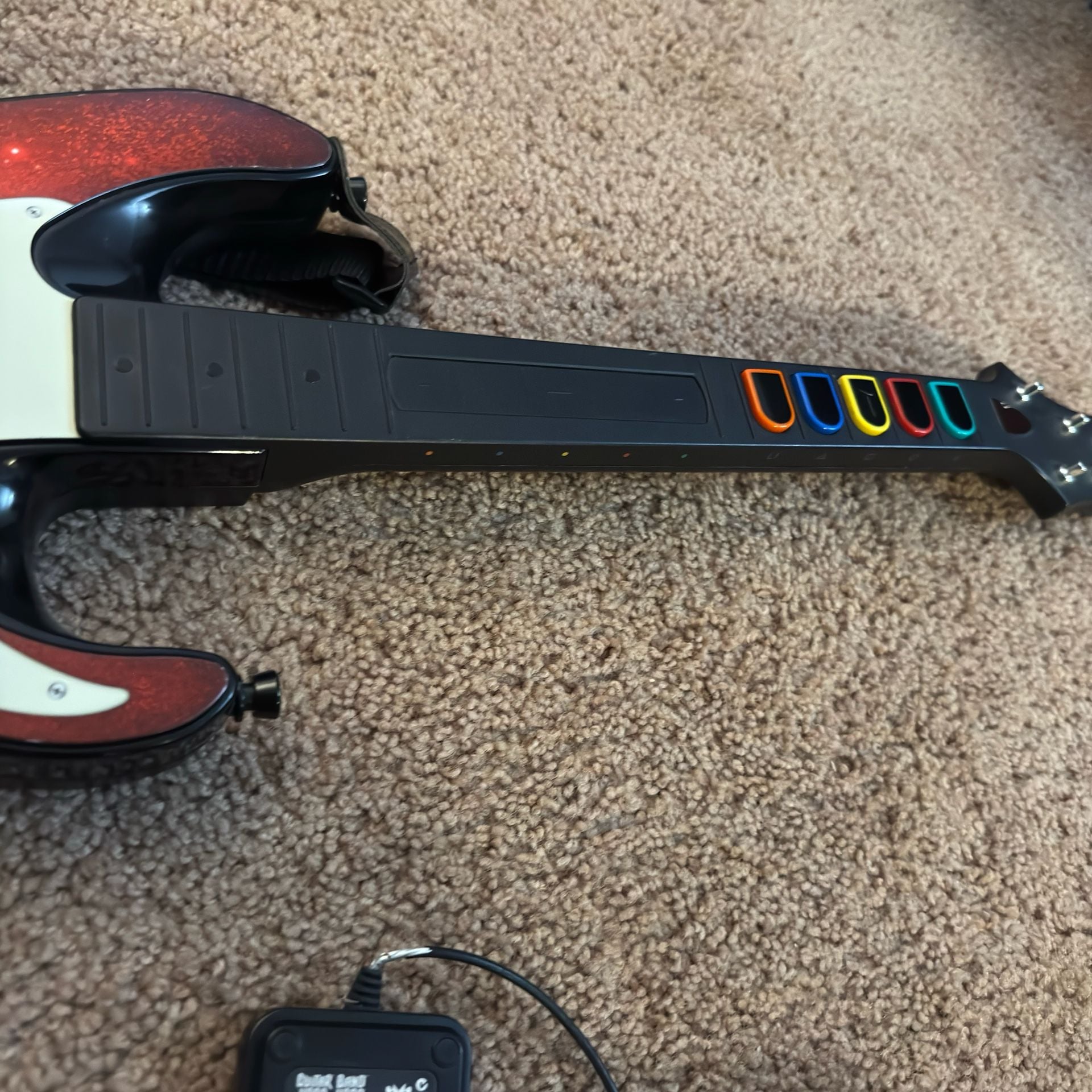 Guitar Hero 5 Wireless Guitar Red Controller PlayStation 3 W/ Dongle 3