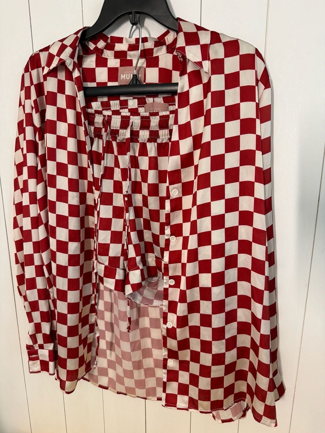 Show Me Your Mumu Early Riser PJ Size XS Red Checkered Pajamas 1