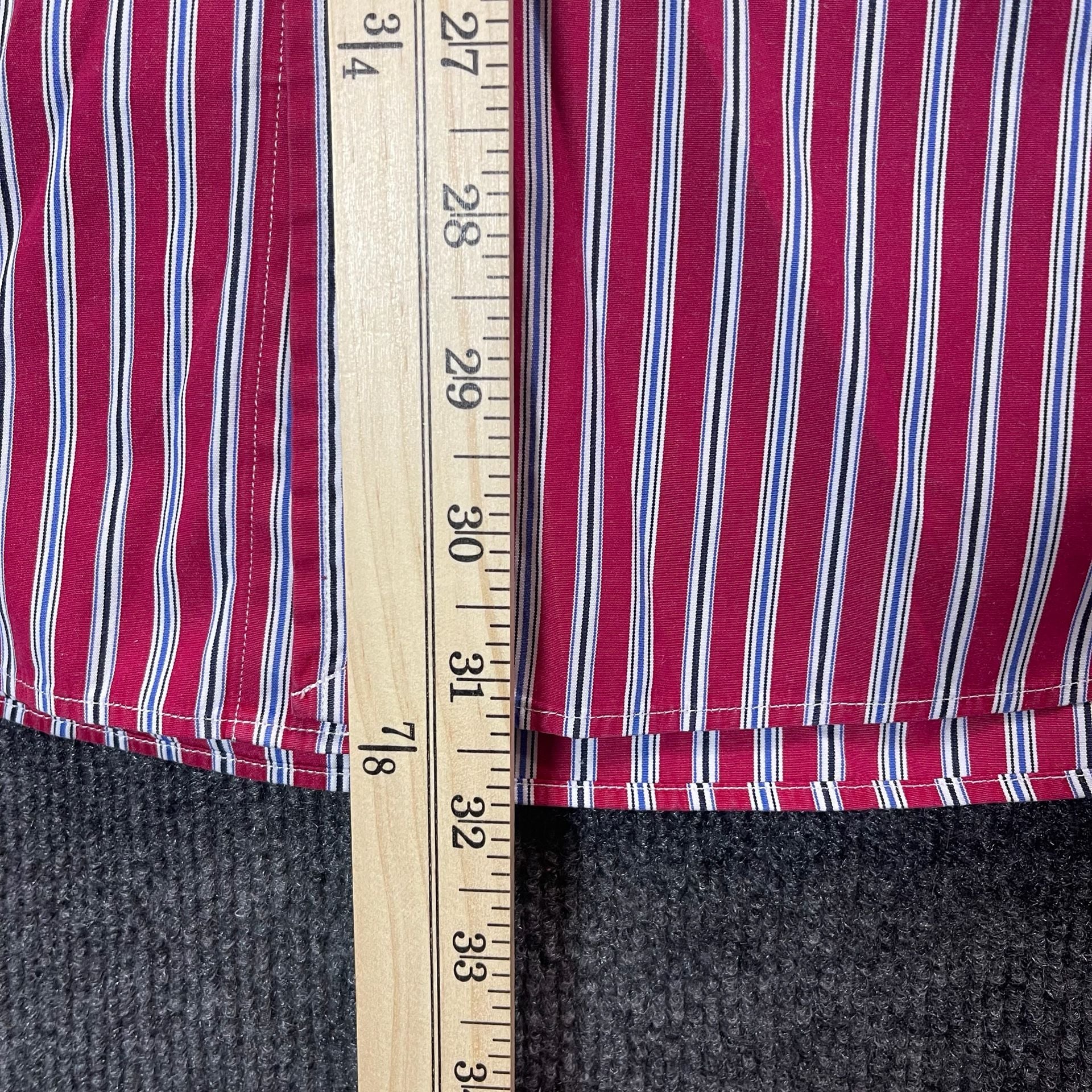 Ralph Lauren Classic Fit Shirt XL Red Striped Long Sleeve 7