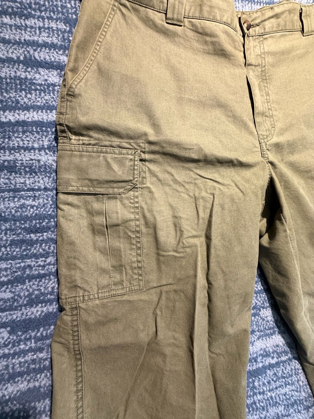 L.L. Bean Cargo Pants Size 38x29 Olive Green Cotton Tropic Weight 8