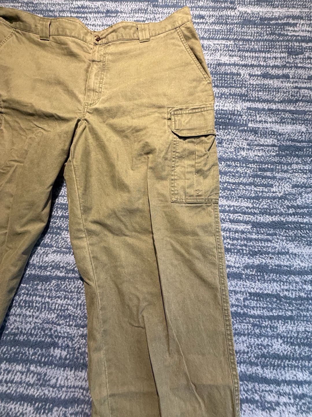 L.L. Bean Cargo Pants Size 38x29 Olive Green Cotton Tropic Weight 12