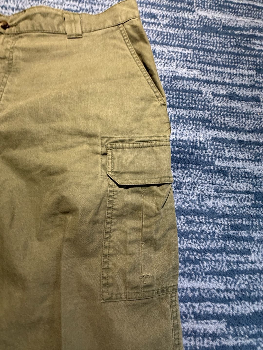 L.L. Bean Cargo Pants Size 38x29 Olive Green Cotton Tropic Weight 13