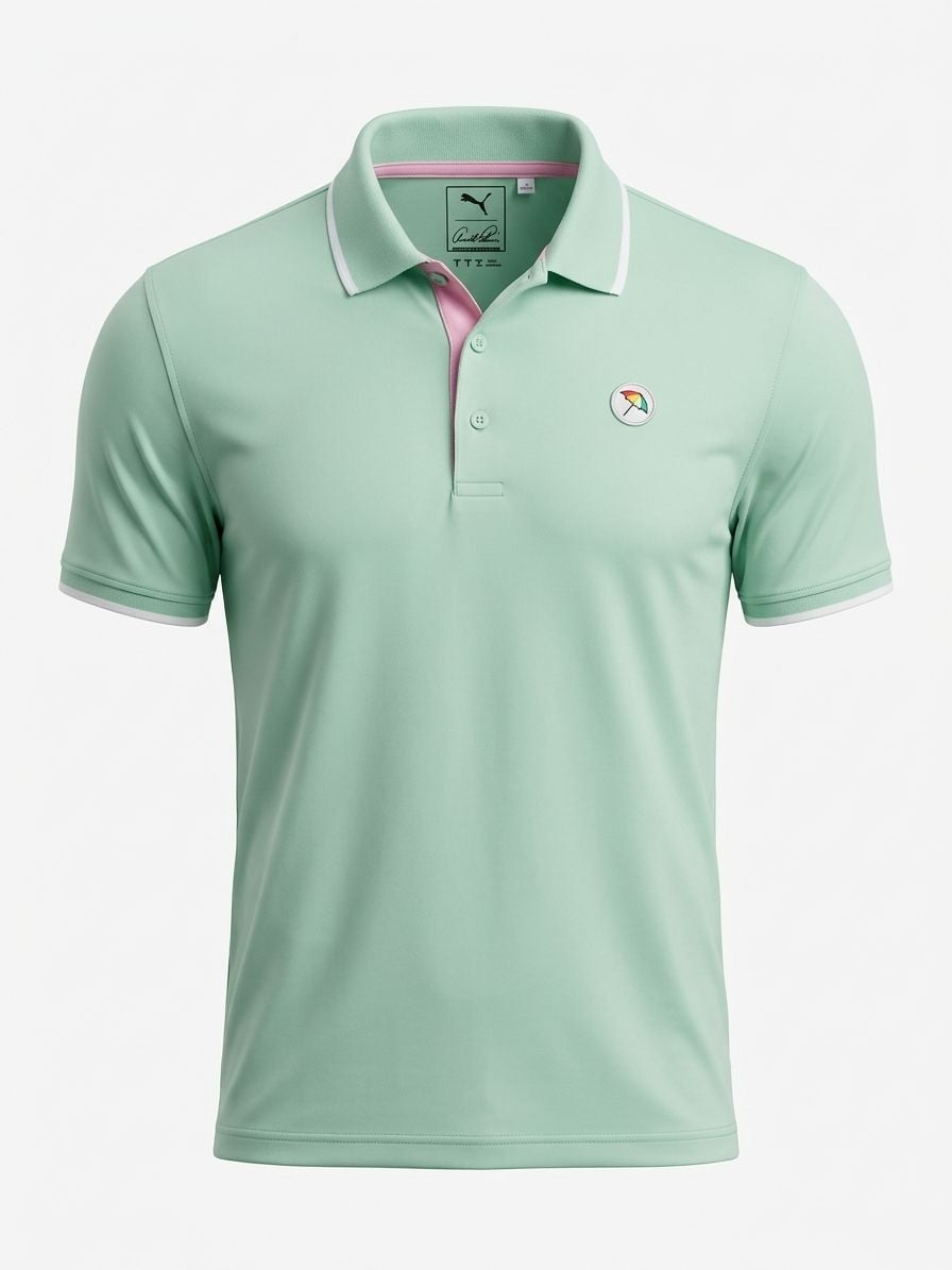 Puma Arnold Palmer Signature Golf Polo Size L Green Pique 1226 2