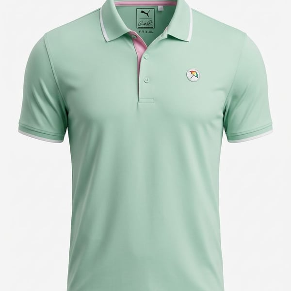 Puma Arnold Palmer Signature Golf Polo Size L Green Pique 1226