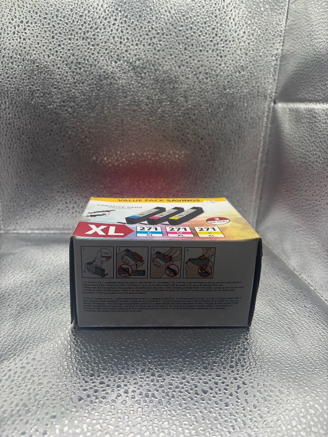 Canon CLI-271XL Ink Cartridges Cyan Magenta Yellow 3-Pack High-Yield 4