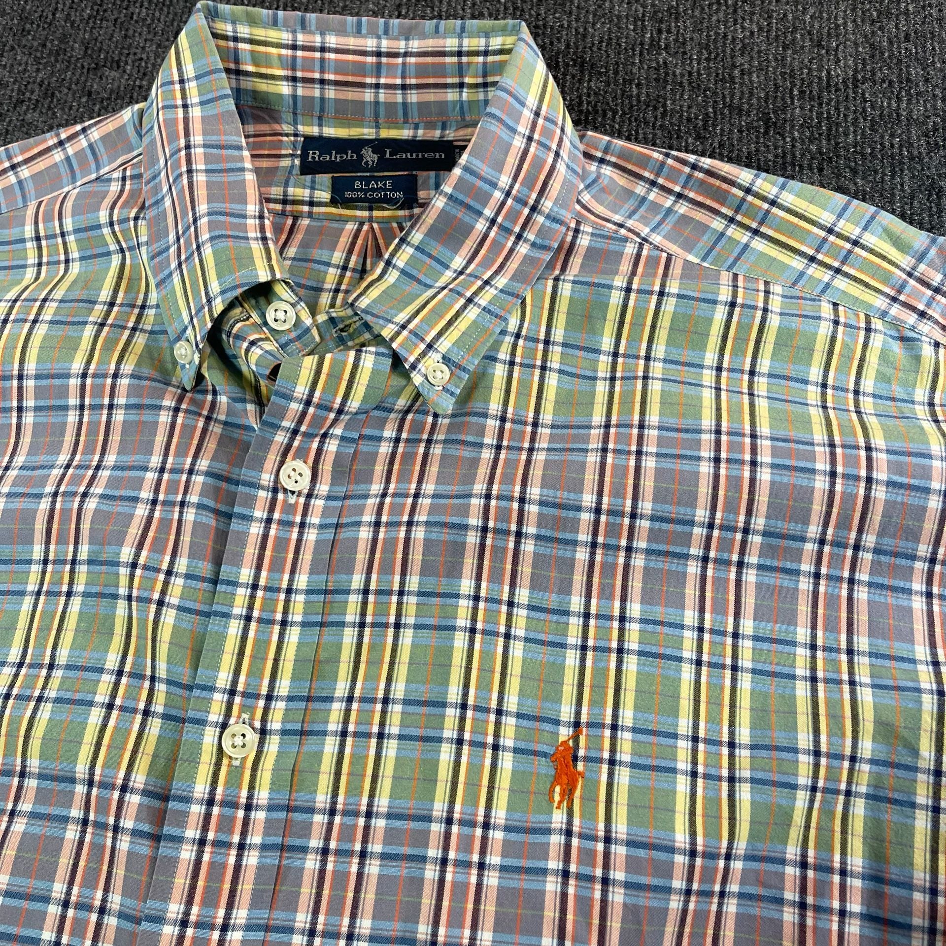 Ralph Lauren Blake Shirt Size L Plaid Cotton Short Sleeve 2