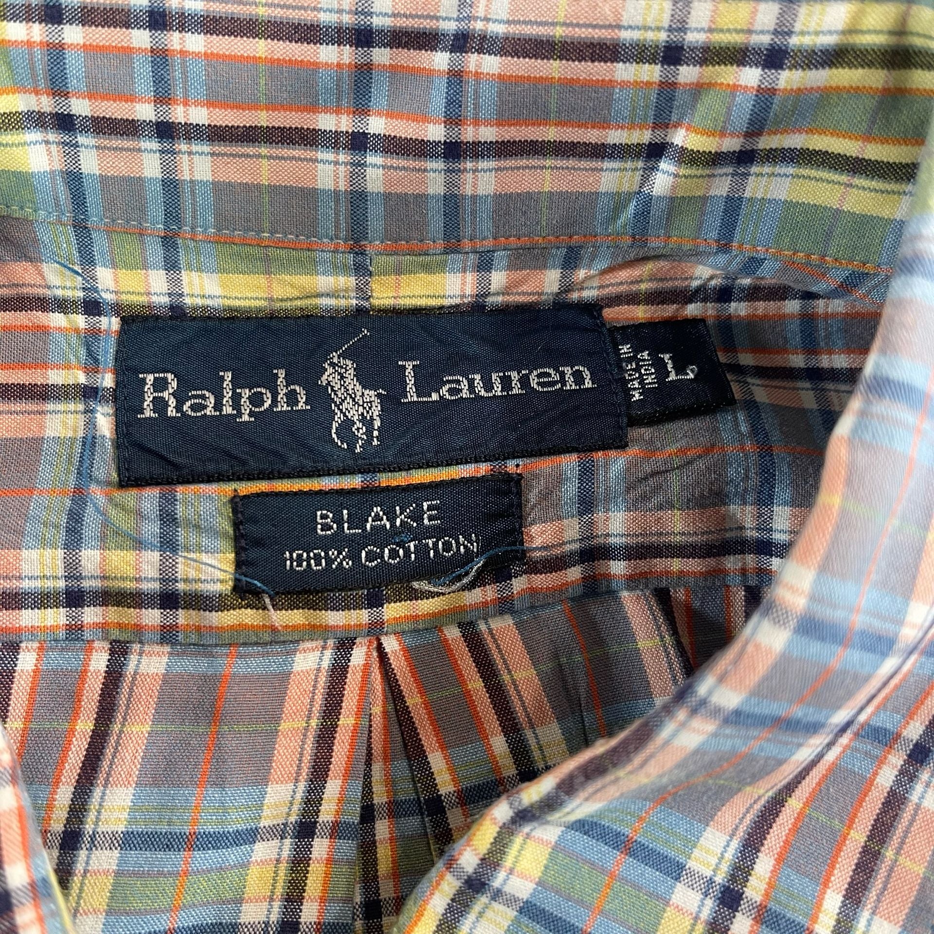 Ralph Lauren Blake Shirt Size L Plaid Cotton Short Sleeve 4