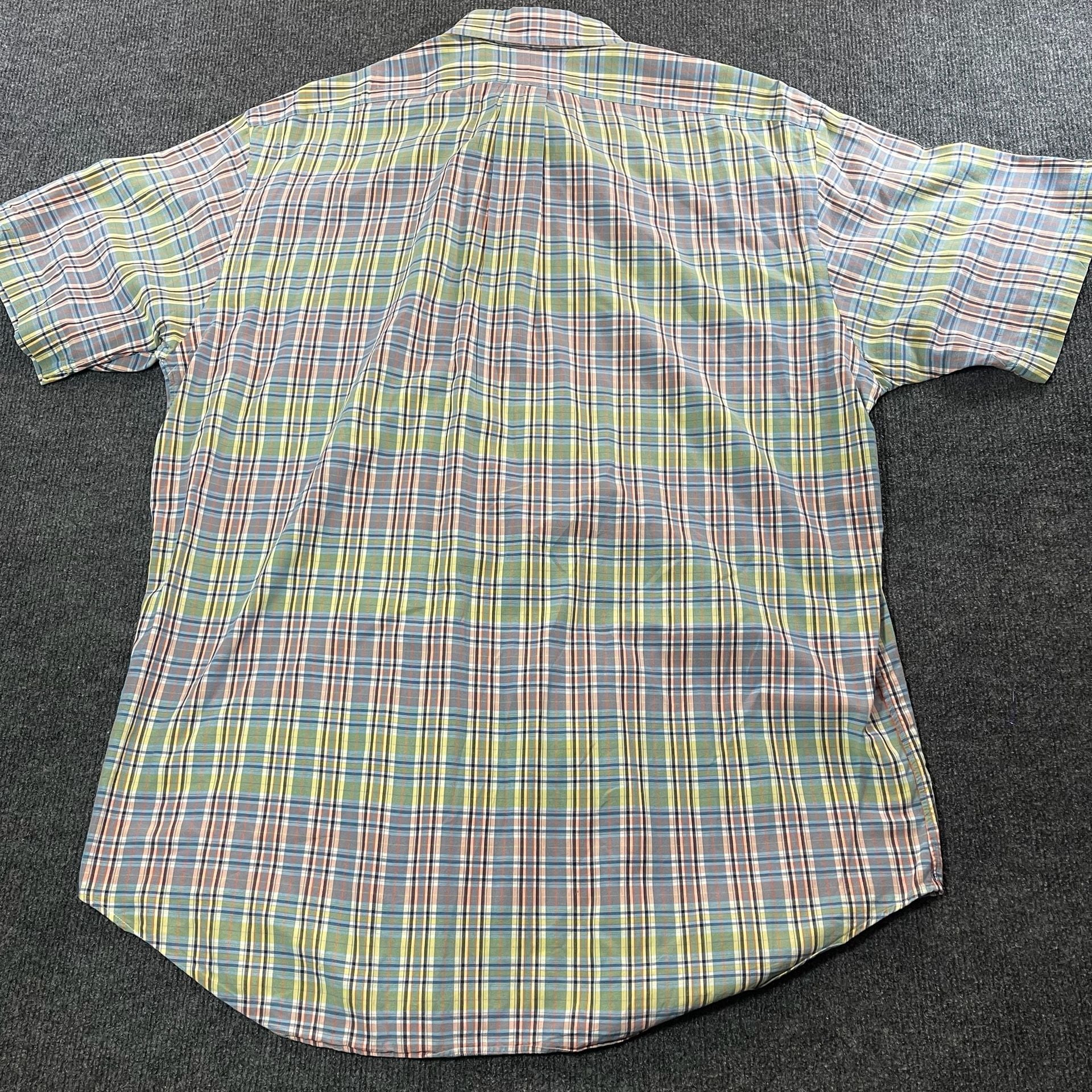 Ralph Lauren Blake Shirt Size L Plaid Cotton Short Sleeve 5
