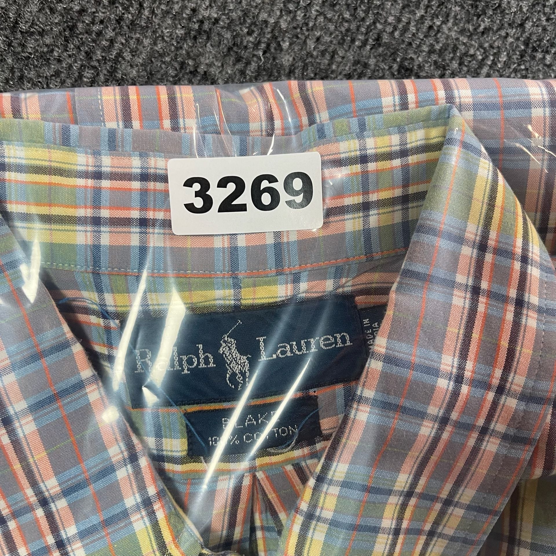 Ralph Lauren Blake Shirt Size L Plaid Cotton Short Sleeve 8