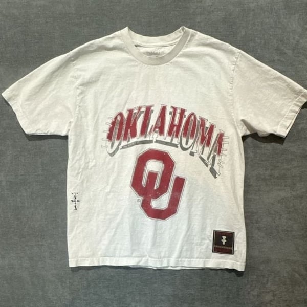 Travis Scott x Mitchell & Ness Ltd Edition University Of Oklahoma Tee Size L White