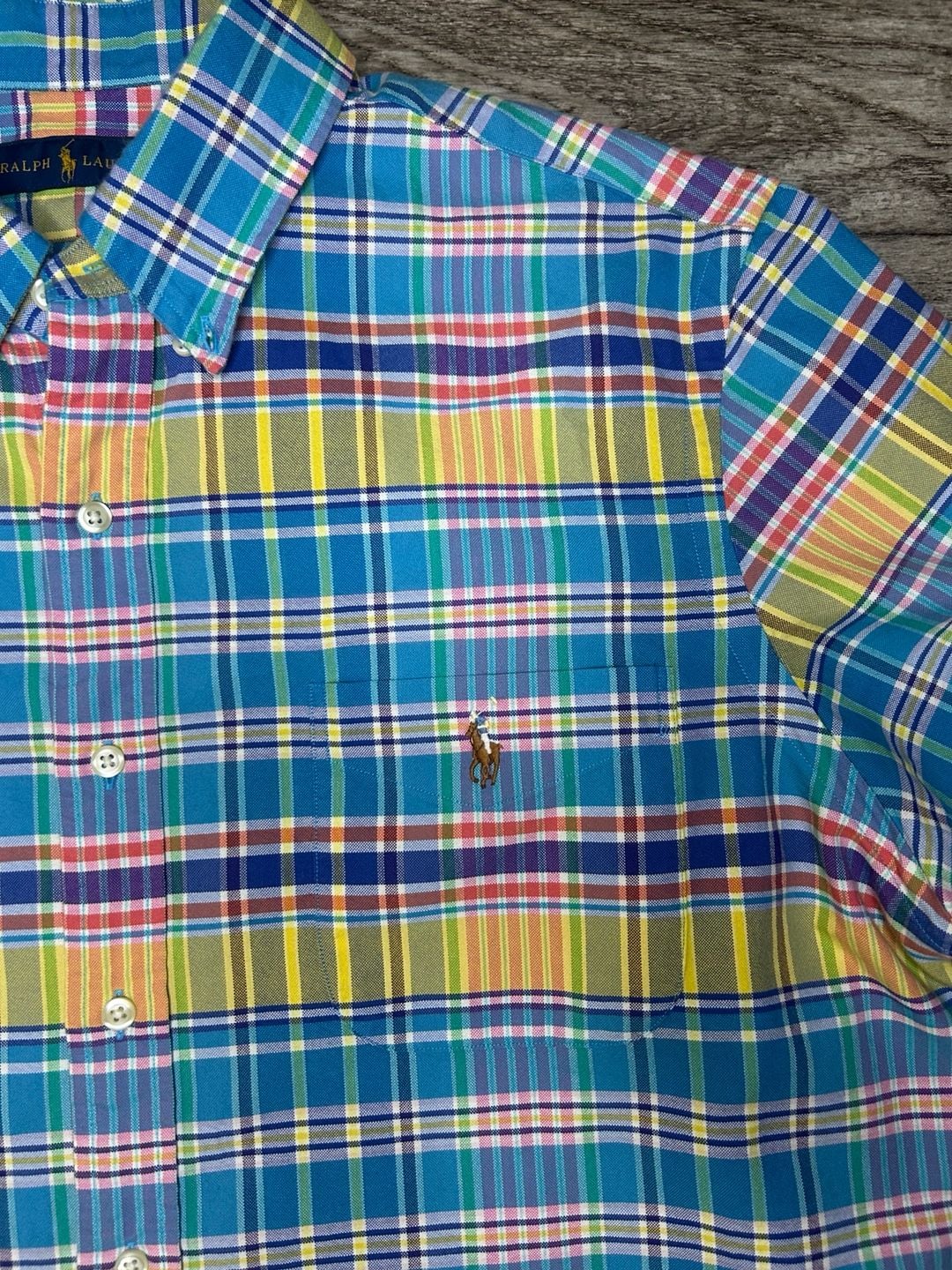 Ralph Lauren Plaid Short Sleeve Button Down Shirt Size XL 4