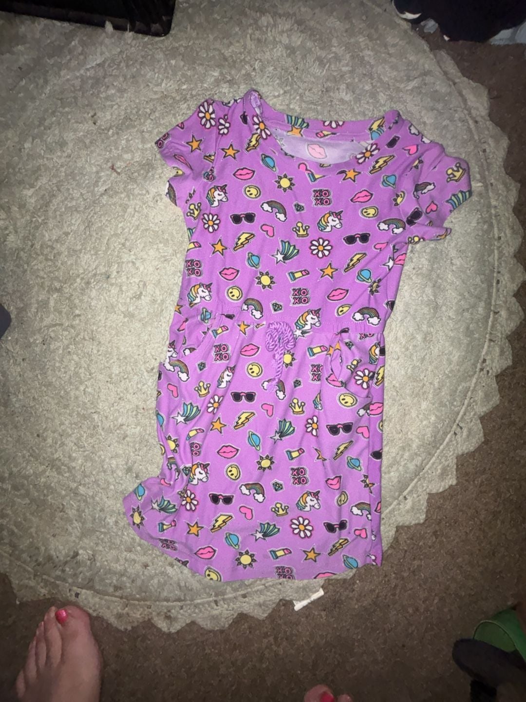 Kidgets Purple Emoji Print Dress Size 4T 2