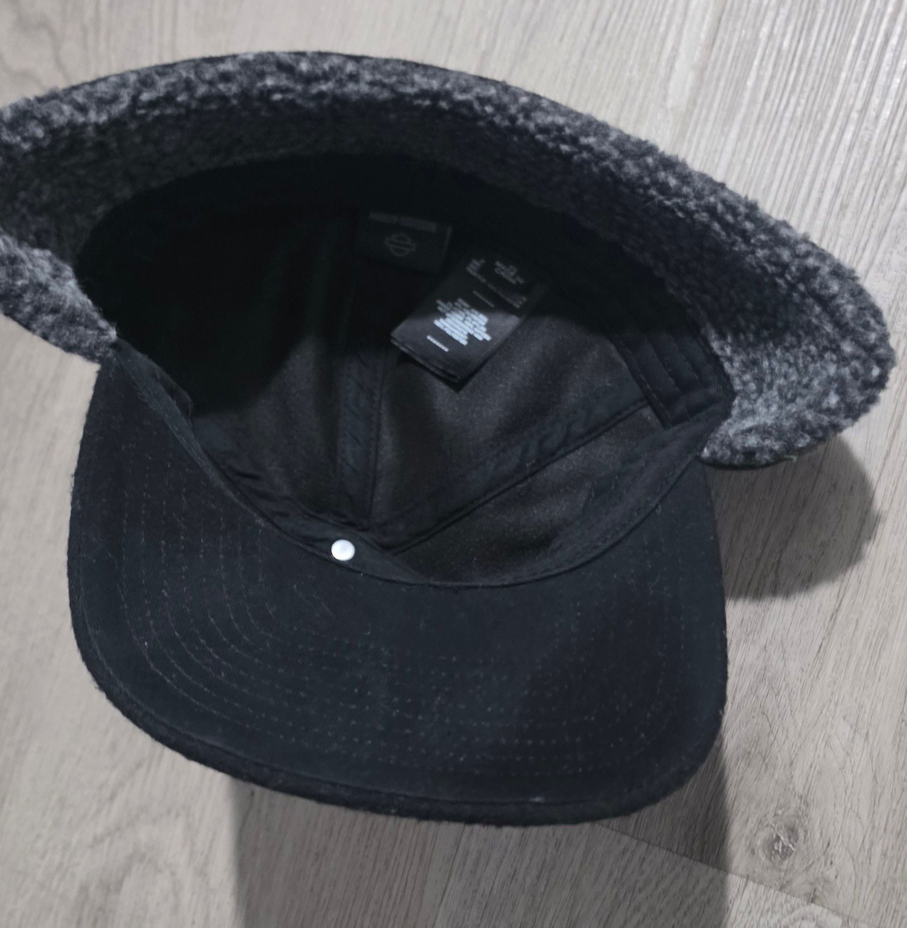 Harley-Davidson Willie G Skull Black Sherpa Ear Flap Fitted Hat 7 1/2 6